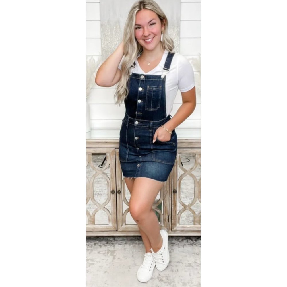 Judy Blue Clementine Overall Denim Jumper - Picture 1 of 2